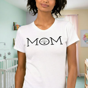 T-shirt Maman Etabli Coeur Noir Minimal