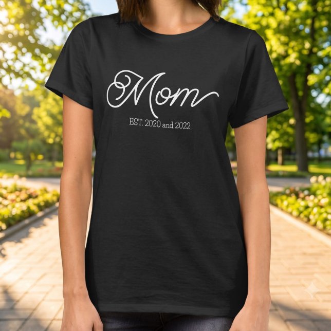 T-shirt Maman établie écriture blanche (Créateur téléchargé)