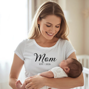 T-shirt Maman établie en écriture noire