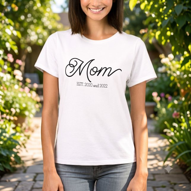 T-shirt Maman établie en écriture noire (Créateur téléchargé)