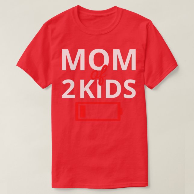 T-shirt Maman Fatiguée De 2 Enfants II (Design devant)