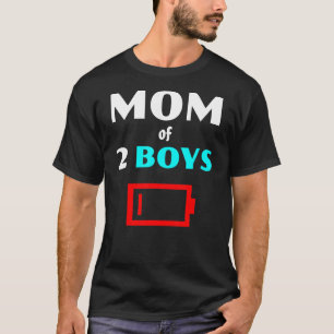 T-shirt Maman Fatiguée De 2 Garçons Mère Avec Deux Fils Fa