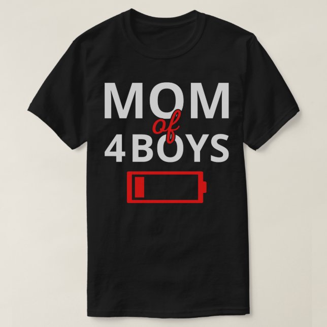T-shirt Maman Fatiguée De 4 Garçons II (Design devant)