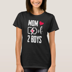 T-shirt Maman Femme De 2 Garçons Batterie Faible Maman