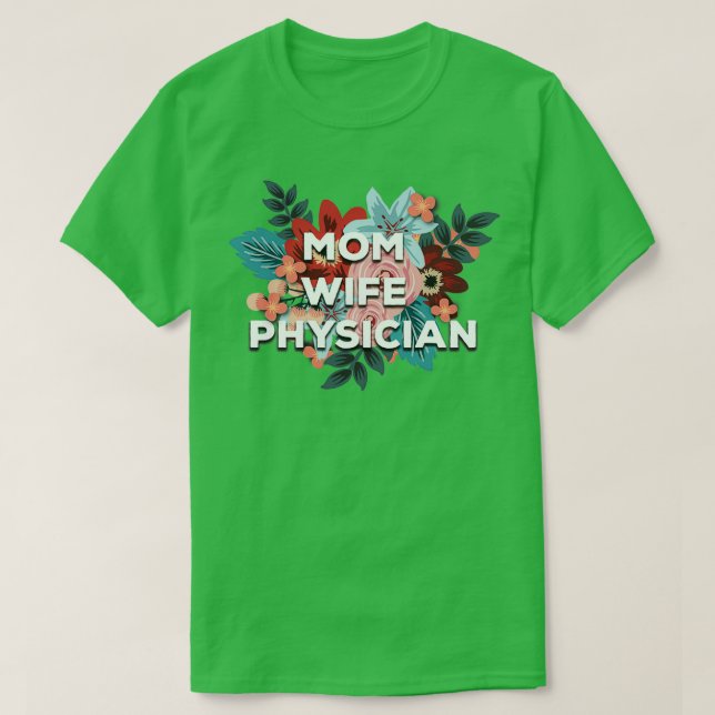 T-shirt Maman Femme Médecin Floral Design (Design devant)