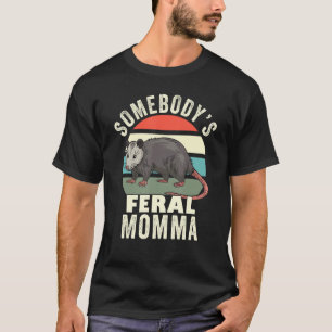 T-shirt Maman Feral Maman Rétro Feral Chat Maman