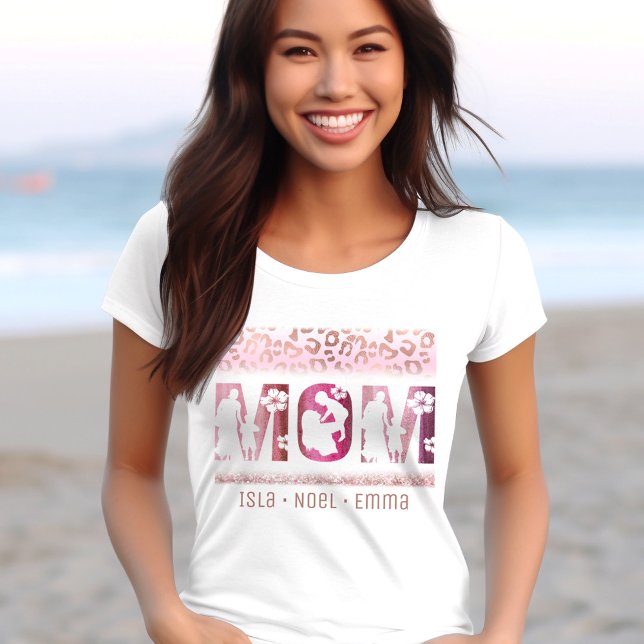 T-shirt Maman Fête des mères Les enfants Noms des enfants  (Mom Best Mom Ever Children Names Kids Names T-Shirt)