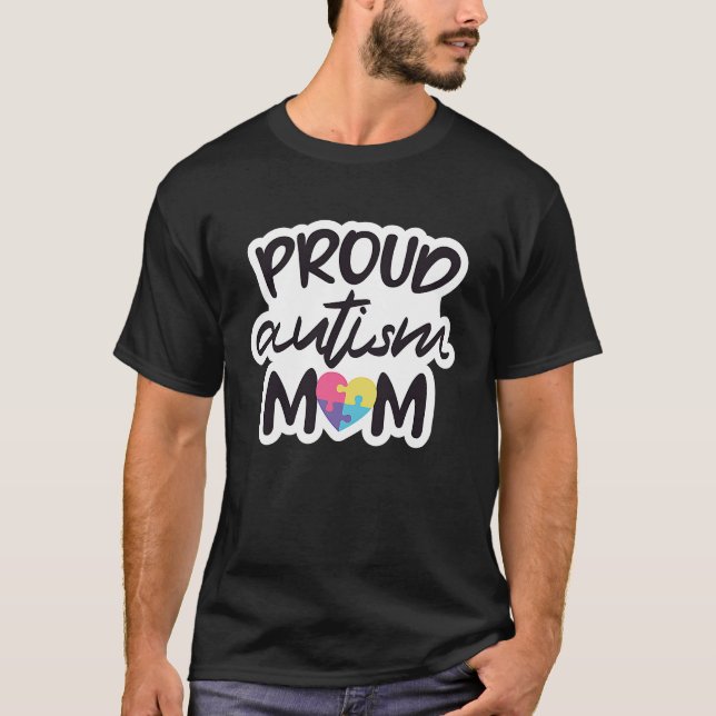 T-shirt Maman fière de l'autisme (Devant)