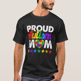 T-shirt Maman fière de l'autisme Couleur de sensibilisatio