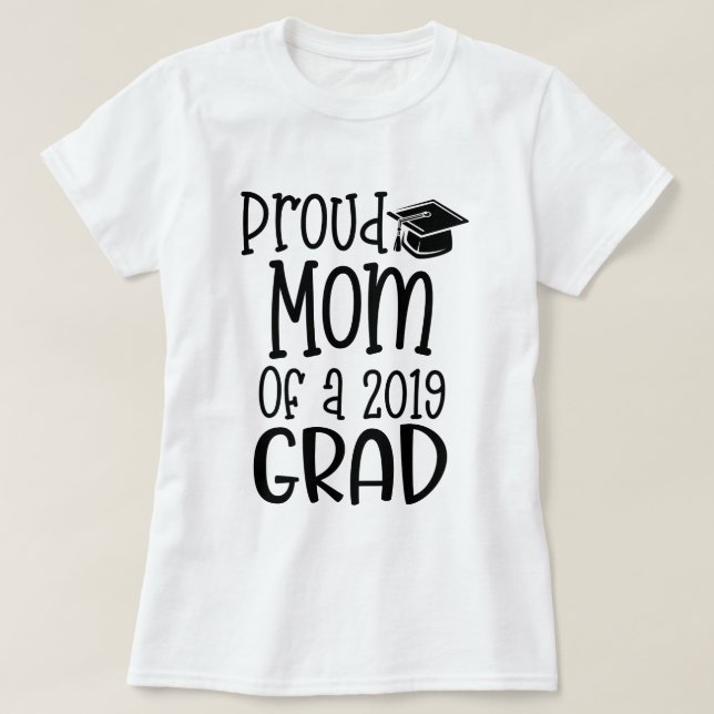 T-shirt Maman fière d'un cadeau 2019 d'aîné de diplômé (Design devant)