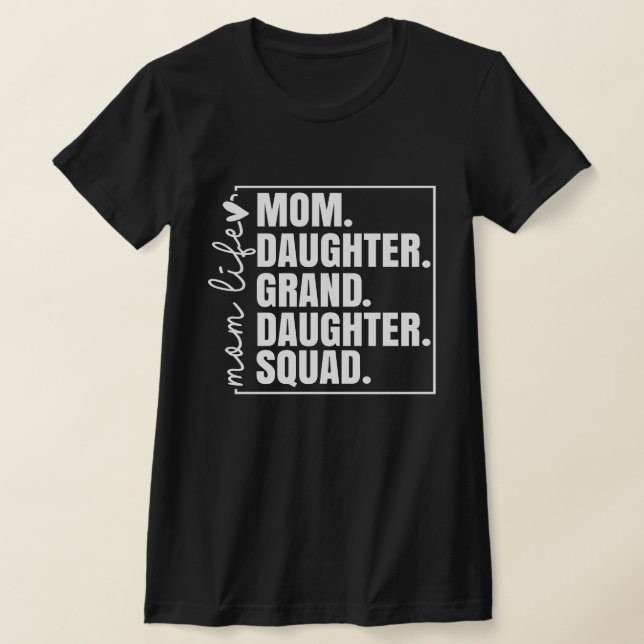 T-shirt Maman Fille Petite-fille Squad Fête des Mères (Poser)