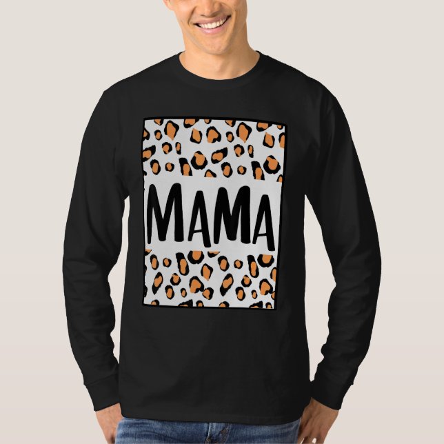 T-shirt Maman Fils Fille Fille Mère Maman Maman Mère Léopa (Devant)