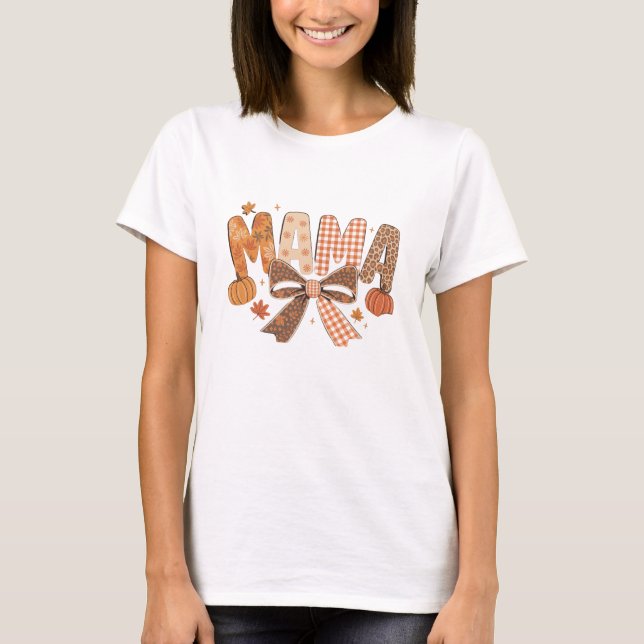 T-shirt Maman Floral Automnal Chic (Devant)