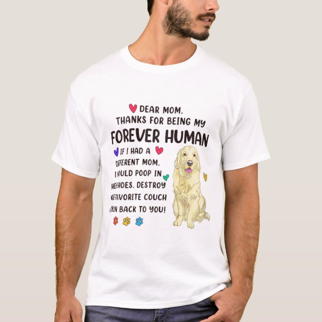 T-shirt Maman Forever Creme humaine Golden Retriever Mères (Devant)