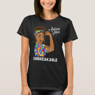 T-shirt Maman forte sensibilisation à l'autisme Femme noir