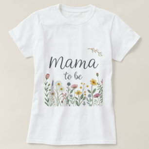 T-shirt Maman future fleur sauvage colorée Baby Shower Flo