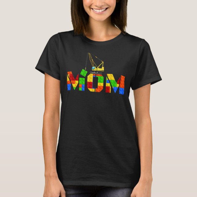 T-shirt Maman Générateur de briques Blocs maître construct (Devant)