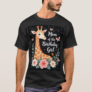 T-shirt Maman girafe de la fille de l'anniversaire, famill