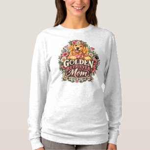 T-shirt Maman Golden Retriever Floral Mon Cœur a des Patte