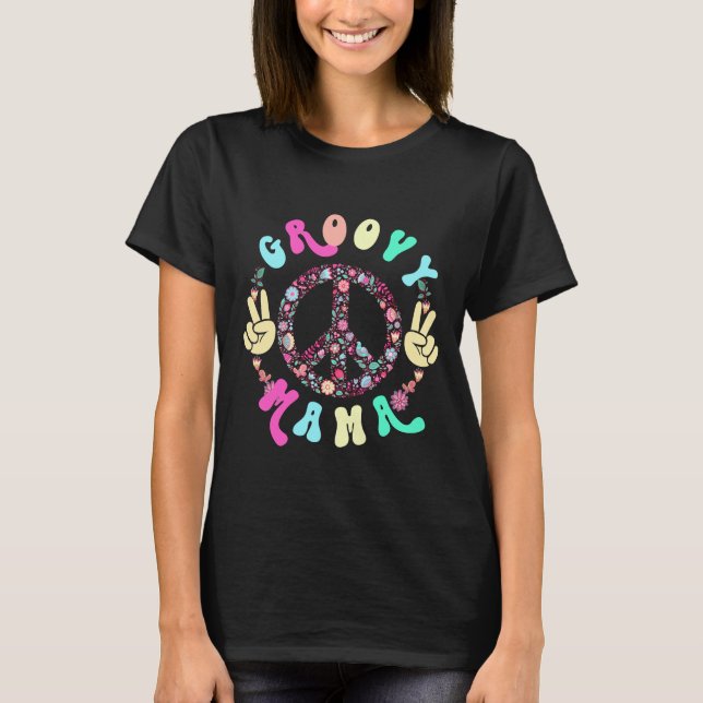 T-shirt maman groovy, rétro, vintage (Devant)