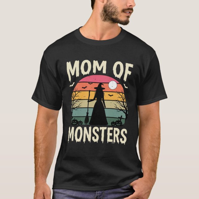 T-shirt Maman Halloween de monstres Sorcière Coucher de so (Devant)
