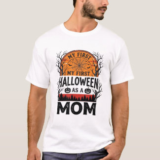 T-shirt Maman Halloween Ma Première Vintage Fantomatique_1