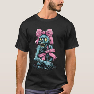 T-shirt Maman Halloween Zombie Arc Coquette Mères Jour Épo