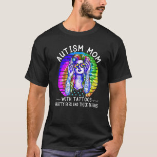 T-shirt Maman Hippie Autiste Avec Tatouages Beaux Yeux Et