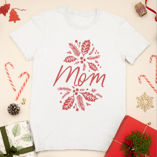 T-shirt Maman Holly Berry Red Holiday