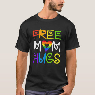 T-shirt Maman Hugs Rainbow Heart LGBT Pride Mois