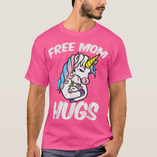 T-shirt Maman Hugs Unicorn Transgenre Trans Pride Drapeau