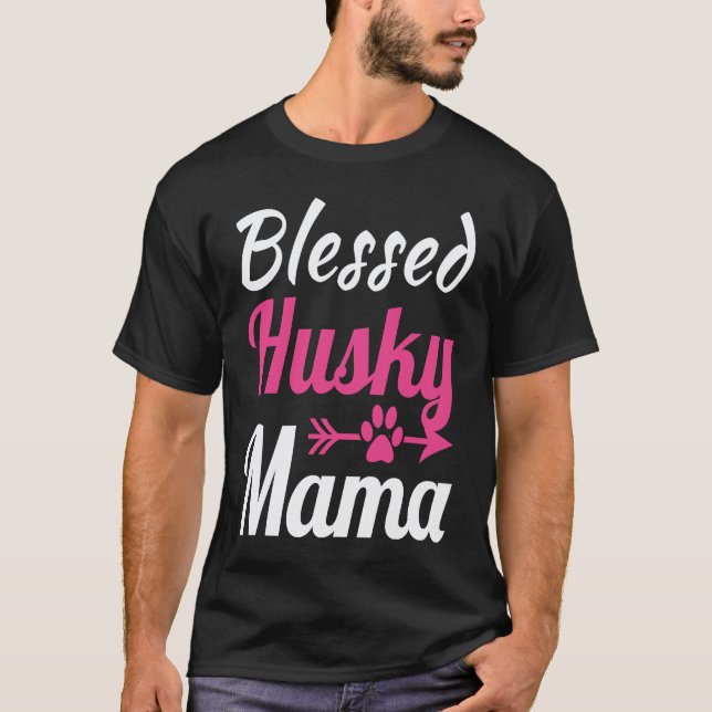 T-shirt Maman Husky Bienheureuse (Devant)