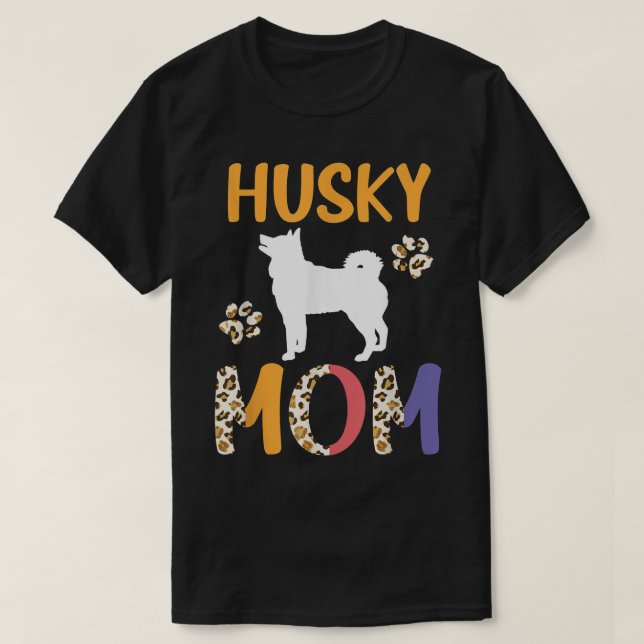 T-shirt Maman Husky Léopard  (Design devant)