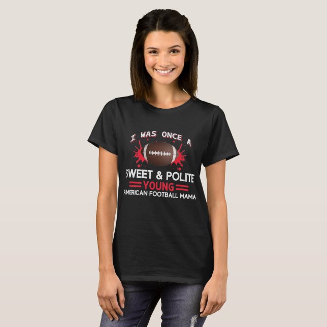T-shirt Maman jeune football doux et poli (Devant entier)