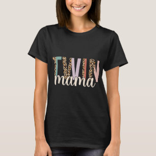 T-shirt Maman Jumelle Léopard Nouvelle Maman De Jumeaux Au