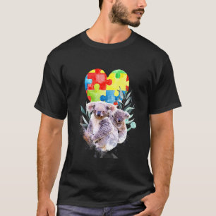 T-shirt Maman koala ours avec bébé puzzle de sensibilisati