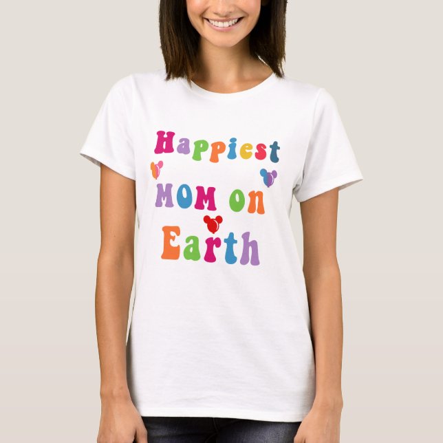 T-shirt Maman la plus heureuse sur Terre (Devant)