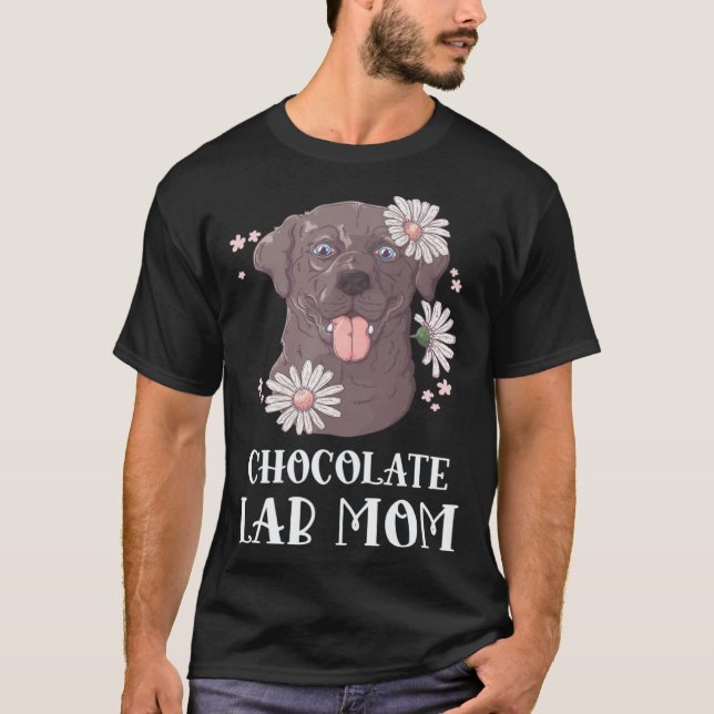T-shirt Maman Lab chocolat Labrador Retriever Chien (Devant)