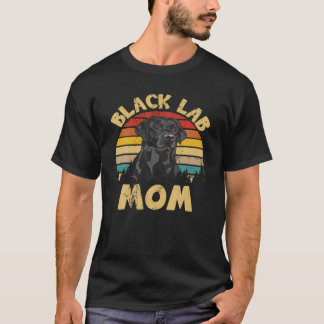 T-shirt Maman Lab noir rétro vintage Labrador noir Mère