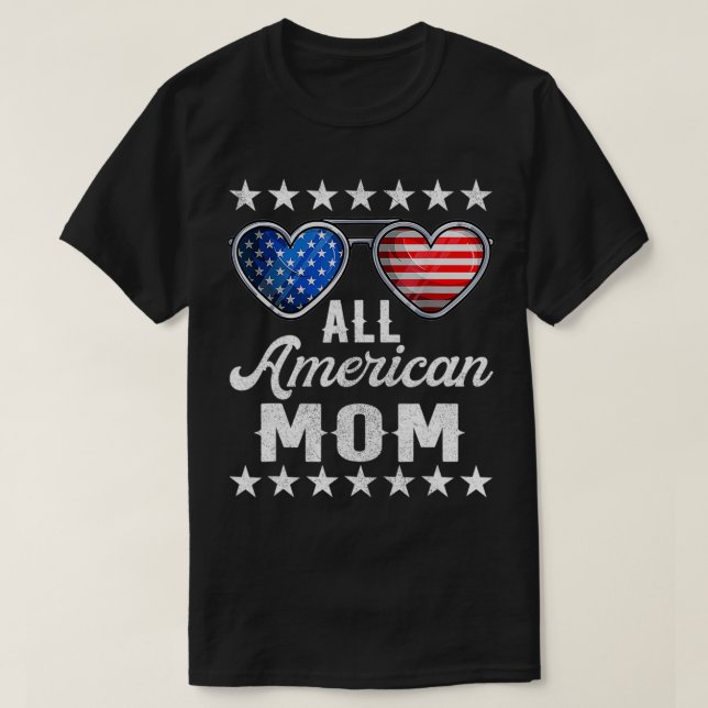 T-shirt Maman Le 4 Juillet Costume Tous American Mom US F (Design devant)
