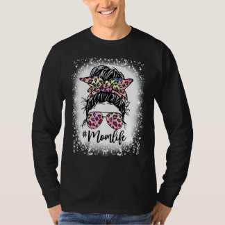 T-shirt Maman léopard rose Vie Mère blanchie Fête des Mère