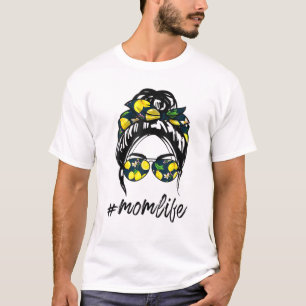 T-shirt Maman Life S Pour Femmes Lunettes de soleil citron