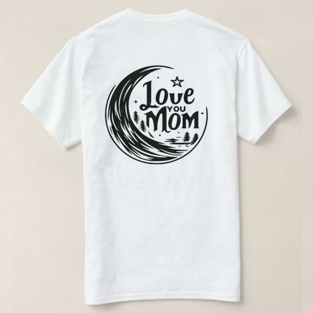 T-shirt Maman Lune Amour (Design dos)