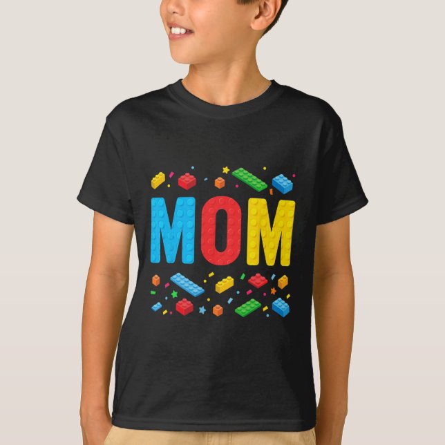 T-shirt Maman Maître Constructeur Bâtiment Briques Blocs F (Devant)