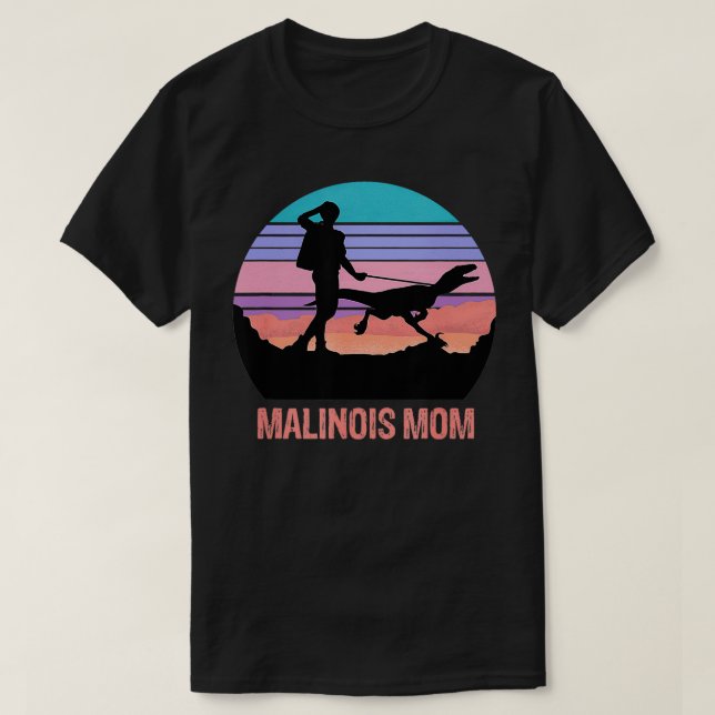T-shirt Maman Malinois rétro Randonnée Maliraptor Maligato (Design devant)