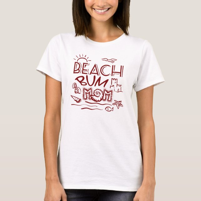 T-shirt Maman/maman de la plage Retro (Devant)