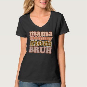 T-shirt Maman Maman Maman Maman Bruh Leopard Vintage Garço
