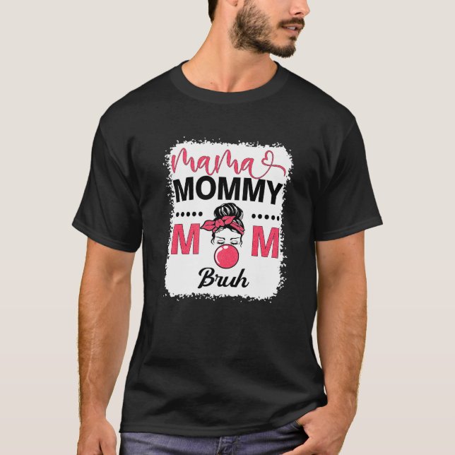 T-shirt Maman Maman Maman Maman Bruh Maman Vie Leopard Mes (Devant)