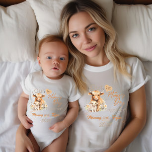 T-shirt Maman Matching Highland OurFirstMother's Day Toget