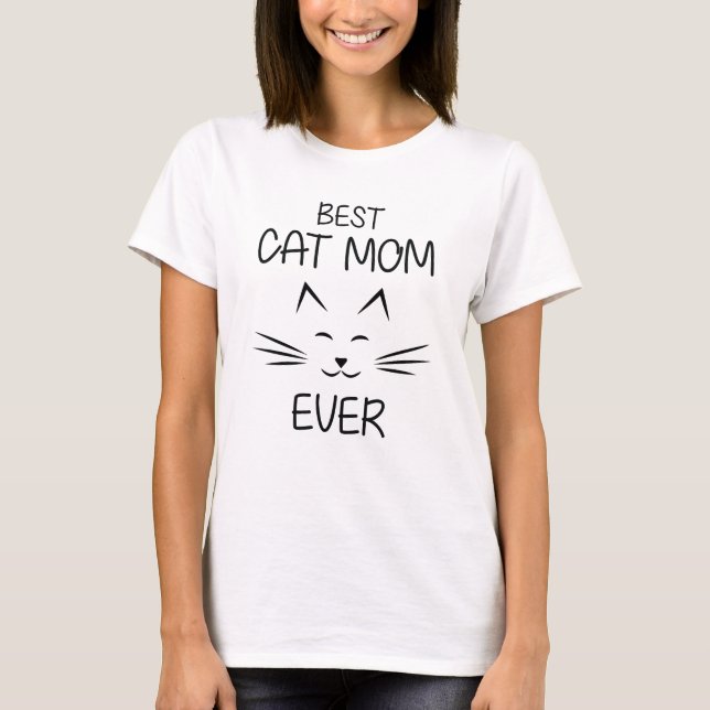 T-shirt Maman - Meilleure maman de chat (Devant)